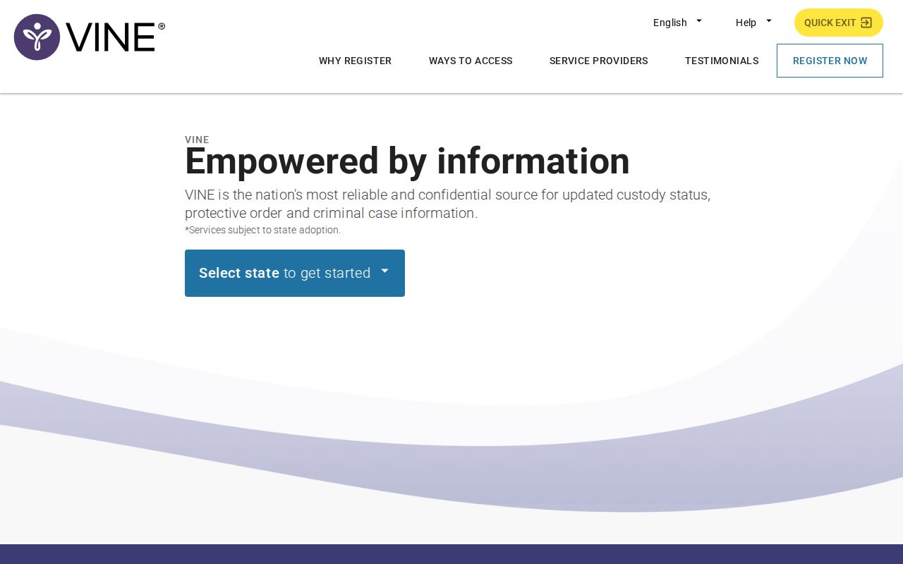 Texas VINELink custody status and notification search