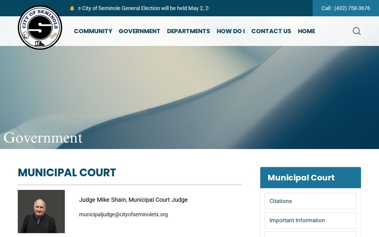 Seminole Municipal Court criminal records office